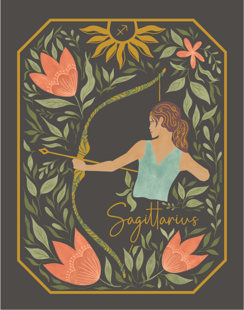 Sagittarius Zodiac Gold Metallic Vinyl Sticker