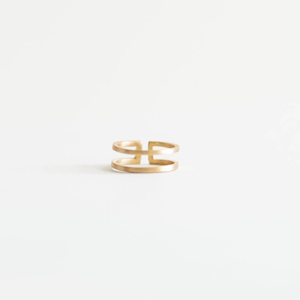 Mini Trellis Brass Ring