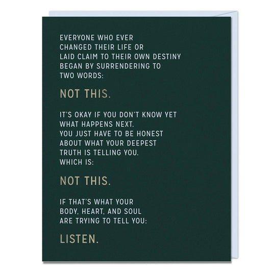 Elizabeth Gilbert "Not This" Card